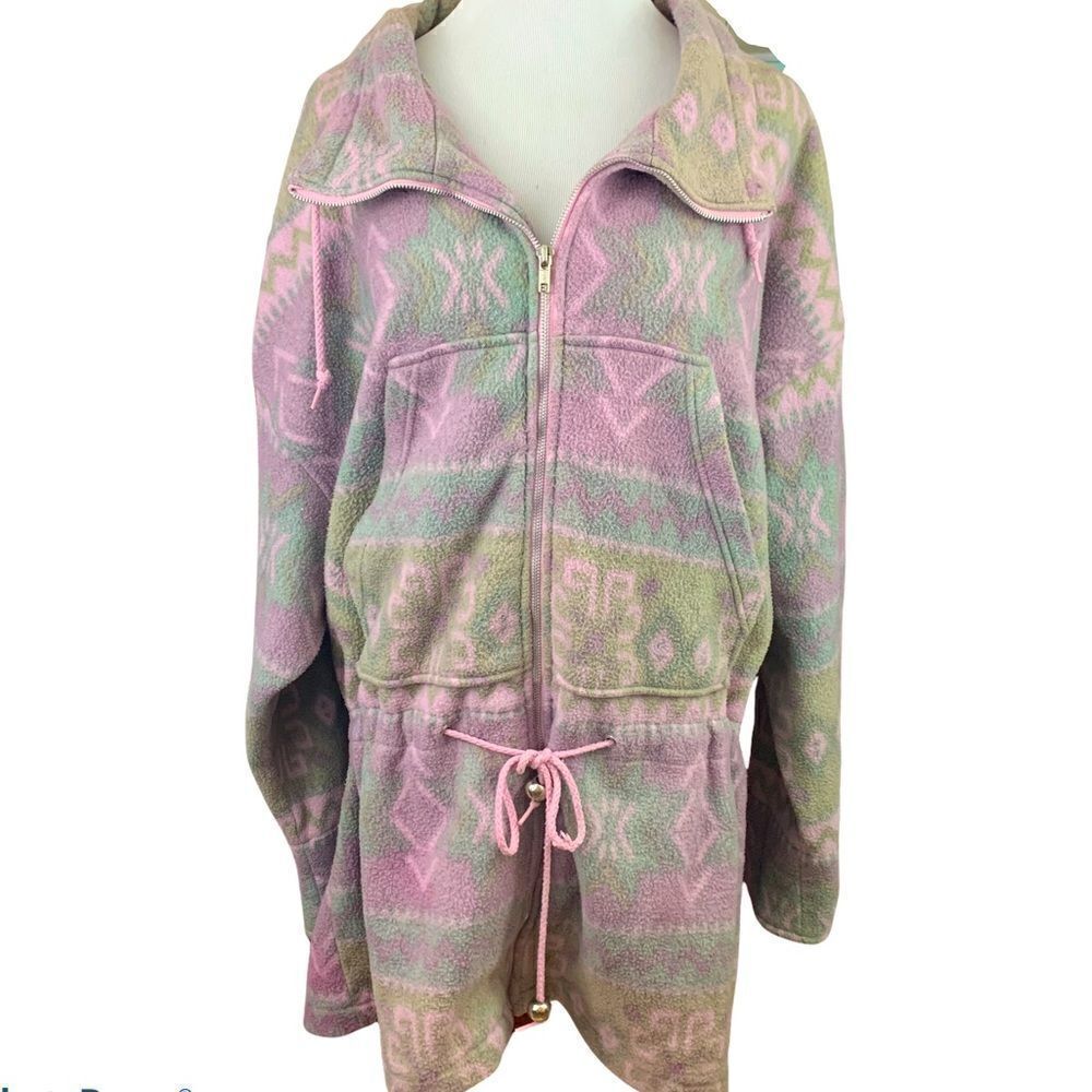 Vintage longline fleece muted southwestern print
